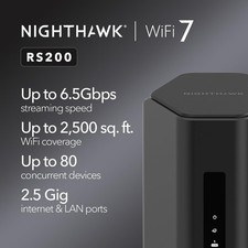Netgear Nighthawk RS200 Dual-Band Wi-Fi 7 Router, 6.5 Gbps Speed, 2.5 Gigabit picture