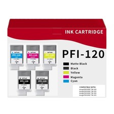 ** NEW Canon PFI120 Ink | PFI-120 | (2) Black / (3) Color | Compatible | 5-Pack picture