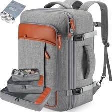 Lumesner 40L Expandable Travel Backpack, Carry On Backpack 20 inches, Gray BNWT picture