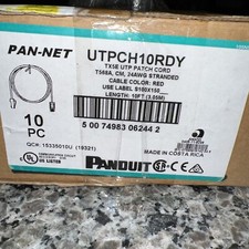 Box Of 10 Panduit Pan-net UTPCH10RDY Red 10ft Patch Cables picture