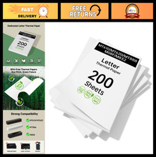 Portable Thermal Printer Paper - 200 Sheets, US Letter 8.5