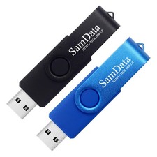 32GB USB Flash Drives 2 Pack Thumb Memory Stick Jump Drive LED Light Black Blue picture