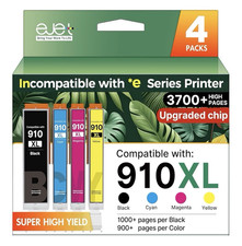 ejet Compatible HP 910XL Ink Cartridges 4-Pack BK/C/M/Y for 8020 8025 picture
