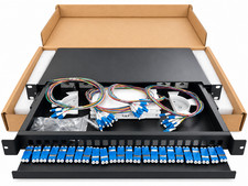 1U 24 Port Fiber Patch Panel 24 LC Duplex OS2 Single Mode 48 Fiber Rack Mount-78 picture