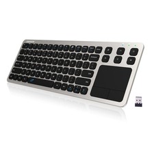 2.4G Wireless Touch TV Keyboard with Built-in Touchpad Mouse Full Size Steel picture
