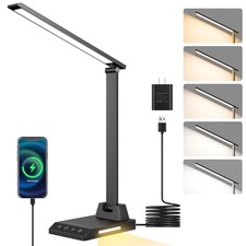  LED Desk Lamp for Home Office, Dimmable Desk Light with USB C Charging, 25  picture
