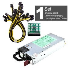 DPS-1200FB A 1200W PSU Power Supply + Breakout Board + 12pcs 6pin-to-8pin Cables picture