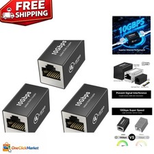 10Gbps Shielded RJ45 Coupler 3-Pack -  Ethernet Extender for Cat8/Cat7 picture