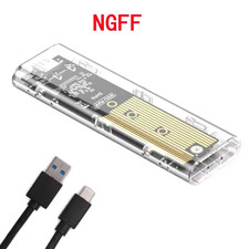M.2 NVMe NGFF SSD Enclosure USB C 10Gbps External Transparent Case for Laptop PC picture