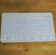 Slim Wireless Rechargeable Backlit Keyboard White English QWERTY picture