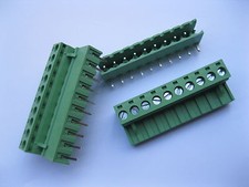 5 pcs 5.08mm Angle 10pin Screw Terminal Block Connector Pluggable Type Green New picture