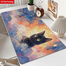 2D Flat Colorful Galaxy Cat Art Mouse Pad with Rubber Base Non-Slip Large Desk picture