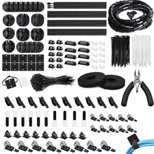 Cord Management Organizer Kit 4 Cable Sleeve Split with 76 Self Adhesive picture