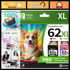 High-Capacity Black & Color Ink Cartridge Combo Pack for HP 62XL - Replacement picture