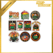 (10Pcs-3in) Dumpster Fire Sticker Pack, Funny Meme Raccoon Inspirational Decor picture