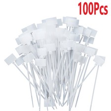 New 100Pcs Zip Ties Write on Ethernet RJ45 RJ12 Wire Power Cable Label Mark Tags picture