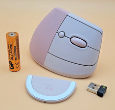 Logitech Lift Vertical Ergonomic Mouse, Wireless, Rose Pink Color With Dongle picture