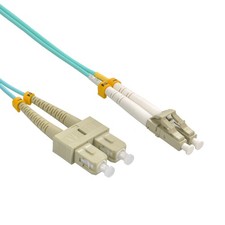 5 Pack of 4m LC/UPC SC/UPC OM4 Multimode Duplex OFNR 2.0mm Aqua Fiber Optic Patc picture