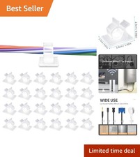 30 Pack Clear Self-Adhesive Cable Clips for Easy Wire Management - Fits 0.5 Inch picture