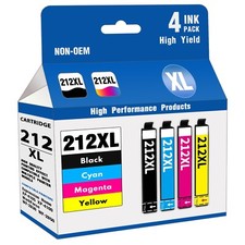 212XL Ink for Epson XP-4100 WF-2830 XP-4105 Printers (Black/Cyan/Magenta/Yellow) picture