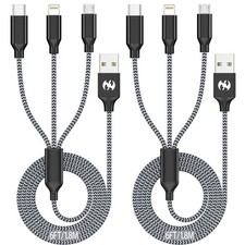 Multi Charging Cable 6ft 2Pack 3 in 1 Rapid USB Charger Cord Adapter FROM USA picture
