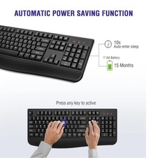 Wireless Ergonomic Keyboard Full Size USB 2.4G w/ Receiver PC Mac picture