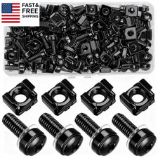 40 Pcs/20 Set Rack Mount Screws and Cage Nuts for Server Rack Cabinet, Black Car picture