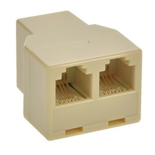 RJ11 1F/2F Modular T Adapter Ivory picture