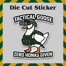 Tactical Serious Goose Sticker, Funny Waterproof Die-Cut Vinyl Printed Decal picture
