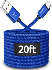 CLEEFUN 20ft Extra Long USB Type C Cable, A 2.0 to C Cable 20ft, Blue  picture
