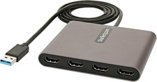 StarTech.com USB 3.0 to Quad HDMI Adapter, 4x Monitor Space Gray  picture