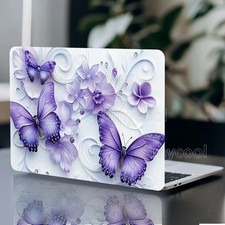2 Set of Butterfly Flower Notebook Sticker Protective Covers for Laptops Helmets picture