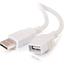 NEW C2G 19018 USB Extension Cable Data Transfer 6ft 2.0 M to F  White picture