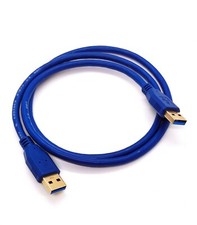 10Ft USB 3.0 Super Speed 4.8Gbps Gold Plate Type A Male to Male Cable Blue picture