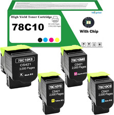 78C10 Toner Cartridge Combo Pack Compatible for Lexmark CS & CX Series Printers picture