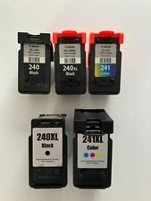 Lot x 3 OEM Canon + 2 Unbranded Empty Used Ink Cartridges 240/240XL/241/241XL picture