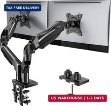 HUANUO FlowLift™ Dual Monitor Stand, Fully Adjustable Gaming Monitor Desk Mount picture