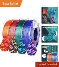 Silk PLA 1.75mm Multi Color 3D Printing Filament - 4 Spools for Artists picture