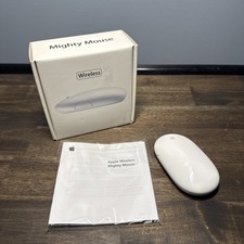 Apple Wireless Mighty Mouse Bluetooth White Model A1197 MB111LL/A Mac Accessory picture