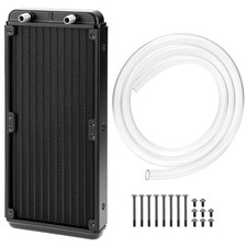 QWORK 240mm Water Cooling Radiator 12 Pipe Pure Copper Fin Heat Exchanger... picture