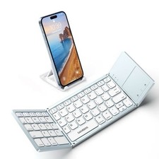 Samsers Foldable Bluetooth Keyboard Touchpad Ultra Slim Blue picture