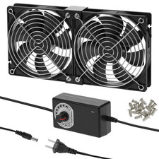 2 X 120Mm 240Mm Computer Fan with 110V-240V AC Plug, Speed Controller 3V to 12V picture