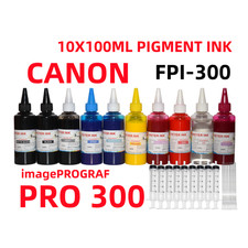 10X100MLPigment ink refills for Canon imagePROGRAF PRO-300 PFI-300 cartridge /Sy picture