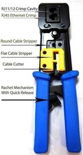 ® All-In-One Crimper for Pass-Through/Ez/Legacy RJ11/RJ12/RJ45 Connectors Profes picture