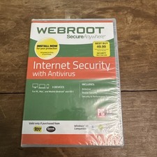 Webroot SecureAnywhere Internet Security & Antivirus Windows & Mac 3 Devices NEW picture