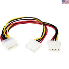 StarTech LP4 to 2X LP4 Power Y Splitter Cable - Braided for Durable Use picture