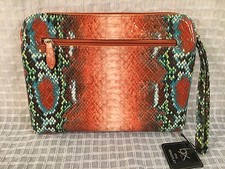BUXTON iPad Wristlet Tablet Bag Carry Case NWT Multi-Color Faux Snakeskin Design picture