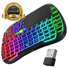 Fosmon 30ft Mini Keyboard with Touchpad Wireless Keyboard Bluetooth RGB Backlit picture