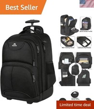 Versatile Rolling Laptop Backpack - 17 Inch, Water Resistant, Perfect for Travel picture