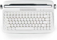 YUNZII ACTTO B303 Wireless Typewriter Keyboard PC Tablet Retro Bluetooth (white) picture